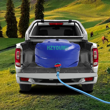 HZYOUMU Water Tank 500L top view highlights capacity for outdoor needs.