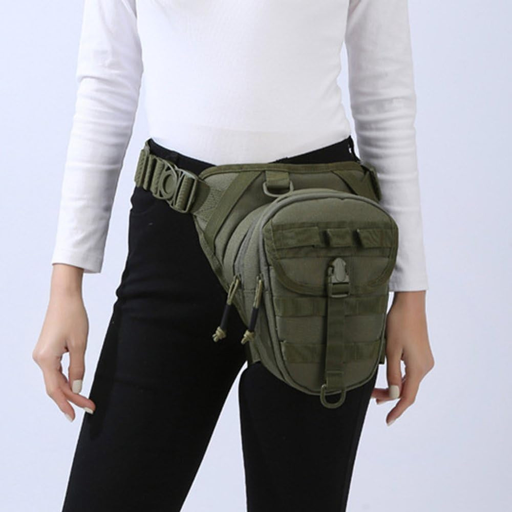 HZZSBU drop leg bag adjustable strap closeup shows versatile fit.