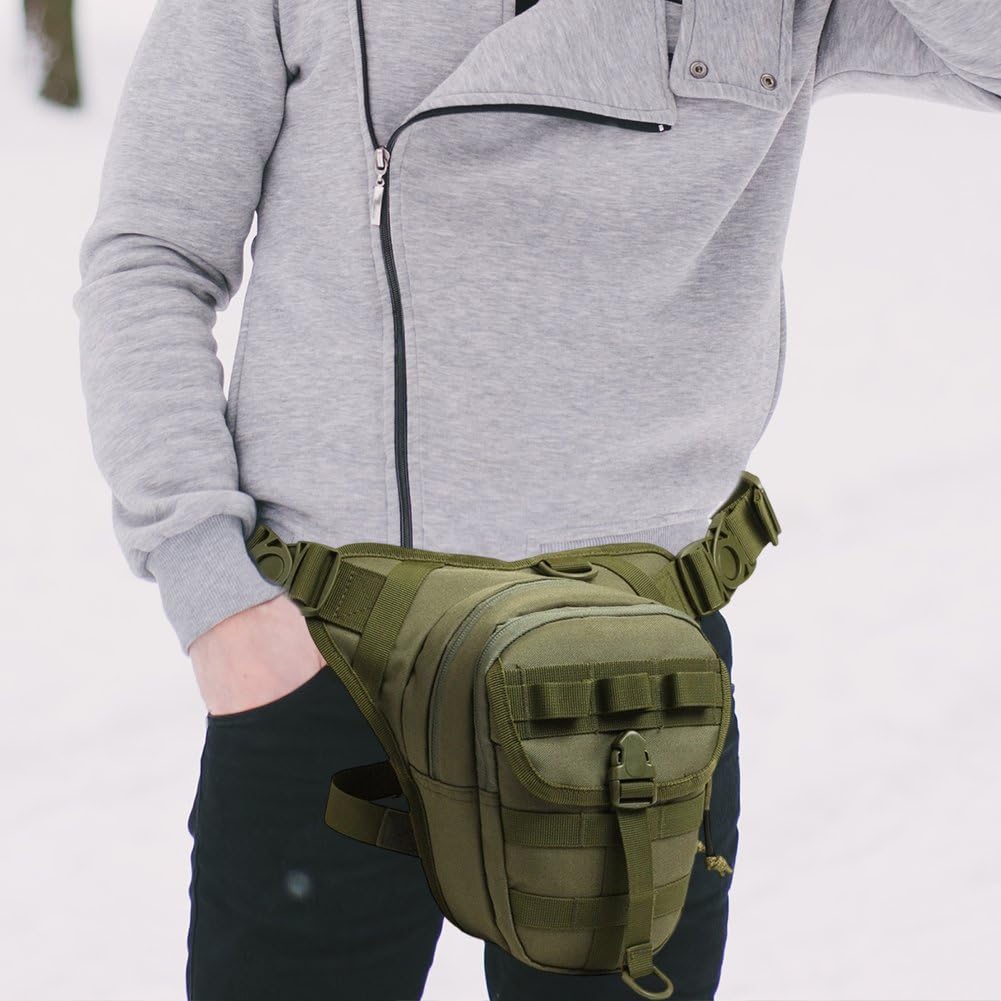 HZZSBU drop leg bag vintage design complements motorcycle rides.