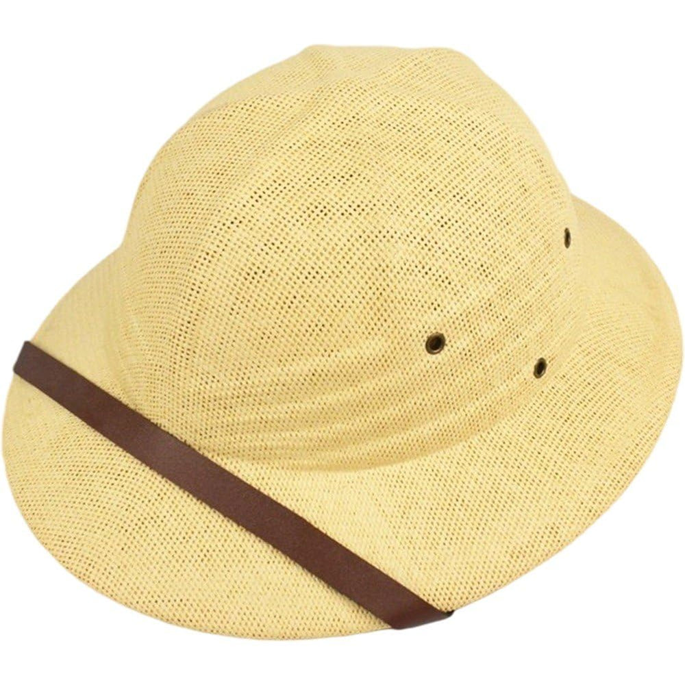 Hzzsbu straw-pith-helmet front view demonstrates versatile outdoor style and sun protection.
