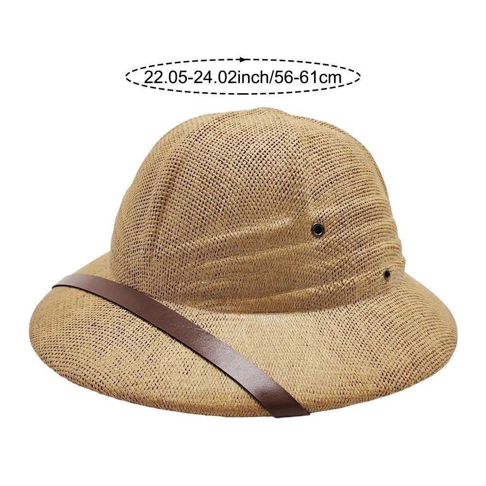 hzzsbu straw pith helmet versatile outdoor accessory for hiking and gardening