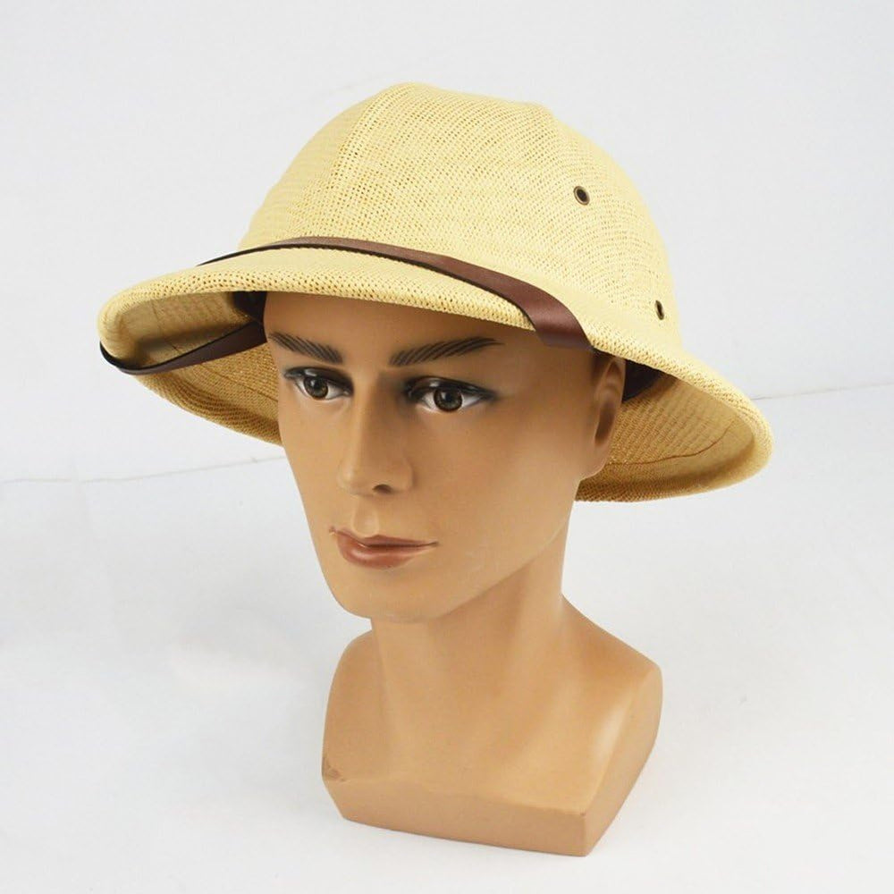 Hzzsbu straw-pith-helmet packable-folded demonstrates compact travel convenience.