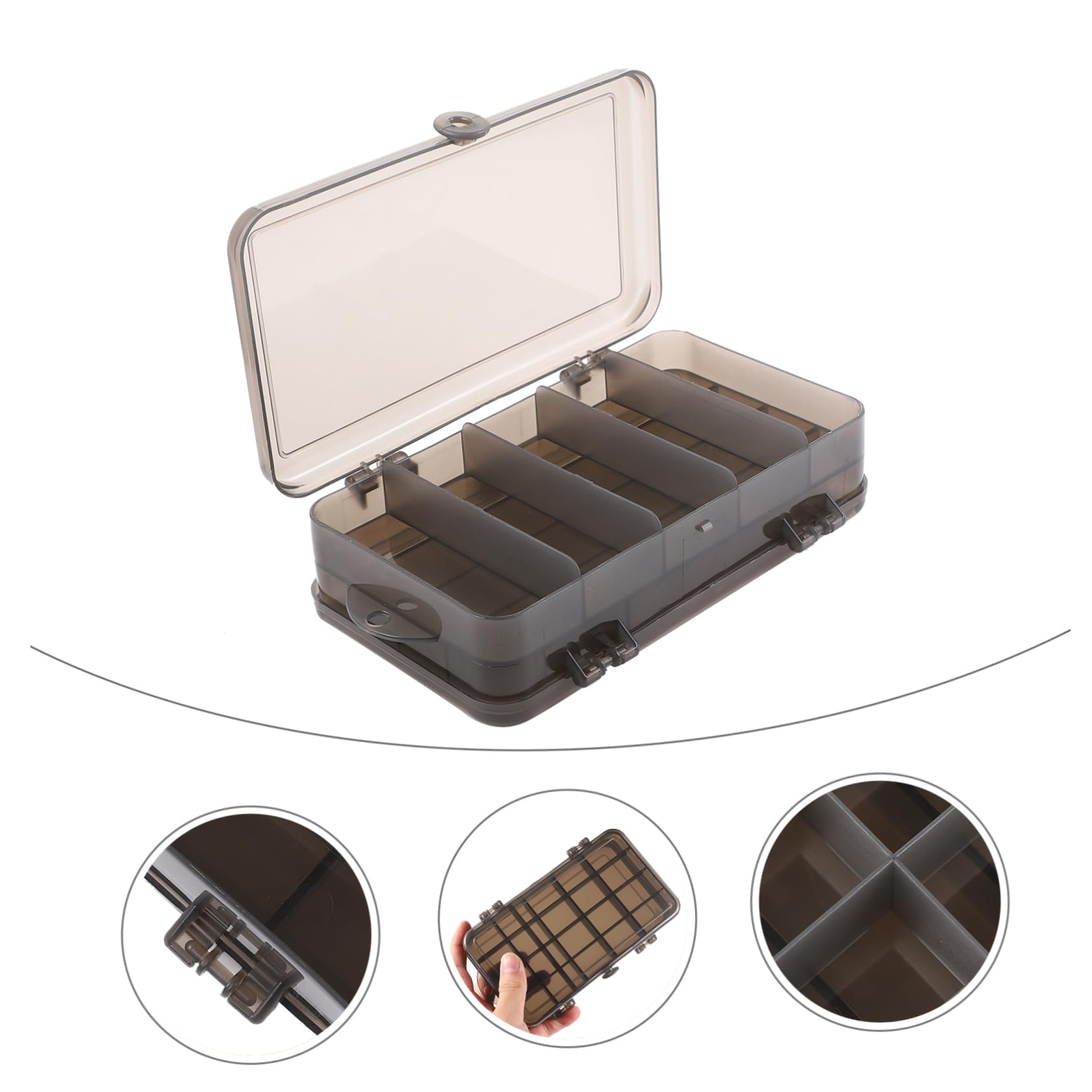 ibasenice lure container grid compartments keeps lures neatly separated