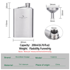 iBasingo titanium hip flask cap close-up showing secure seal