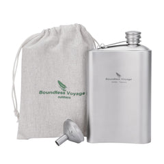 iBasingo 200ml titanium hip flask full view for outdoor travel