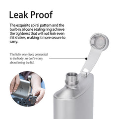 iBasingo titanium hip flask leak-proof seal close-up