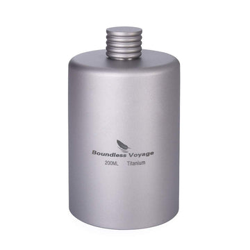iBasingo 200ml titanium pocket flagon ultralight for hiking and camping
