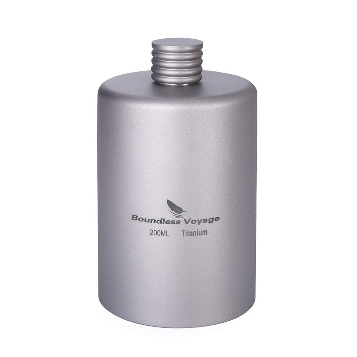 iBasingo 200ml titanium pocket flagon ultralight for hiking and camping