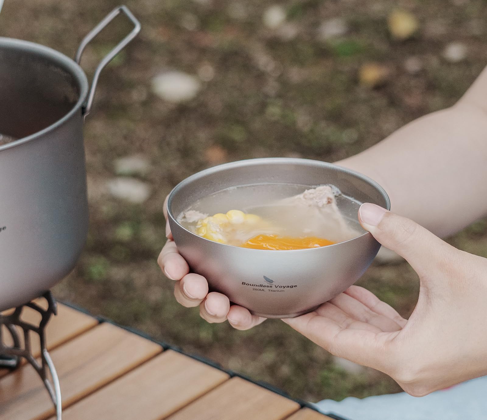 iBasingo bowl bottom non-slip base keeps stable on trails