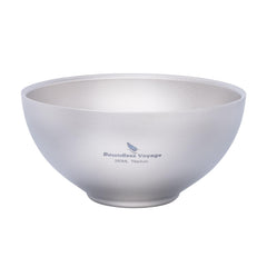 iBasingo 260ml titanium double-wall bowl front view for easy camping transport