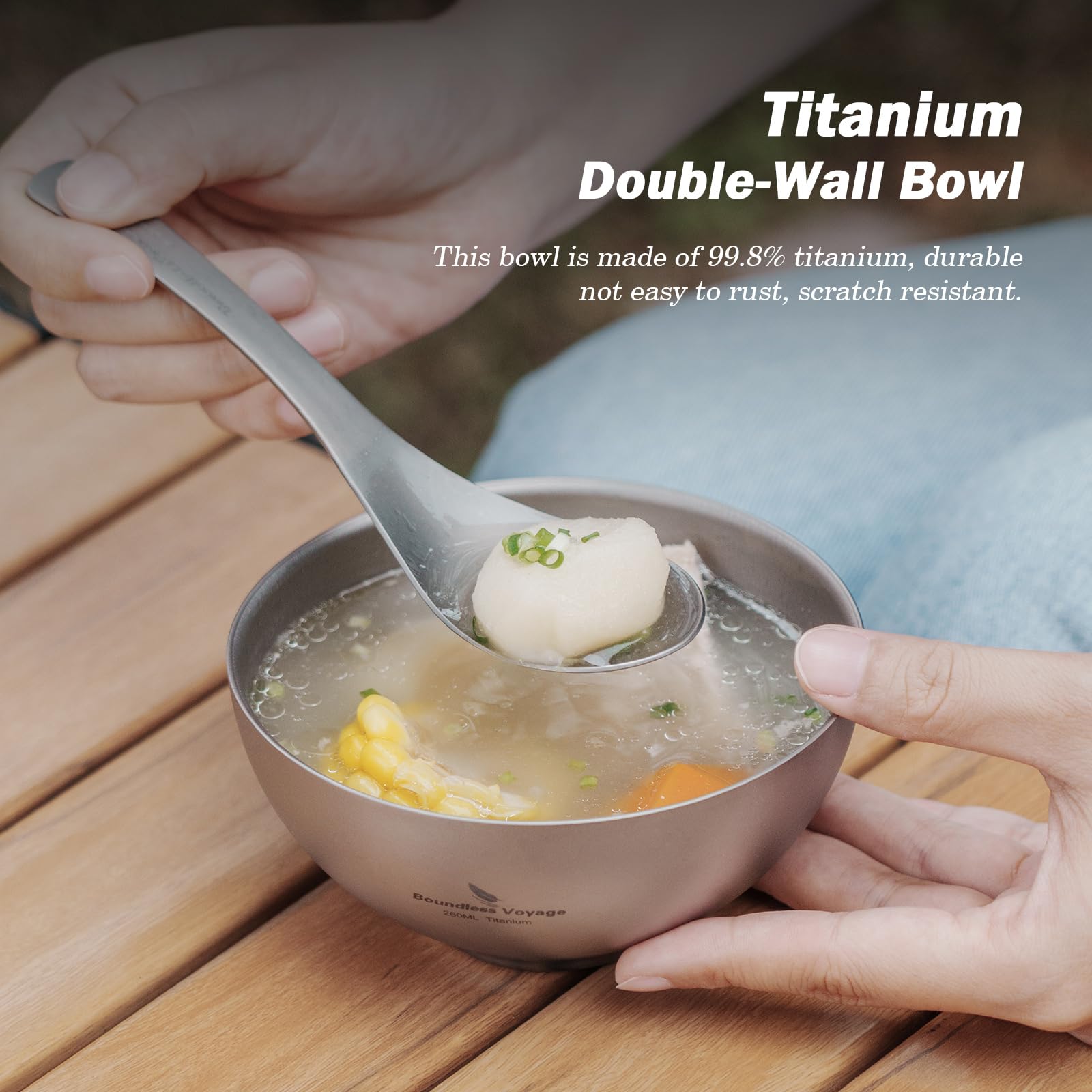 iBasingo bowl inside view showing food-safe, corrosion-resistant titanium