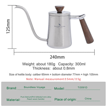 iBasingo gooseneck kettle with wood handle for a cool, comfortable grip