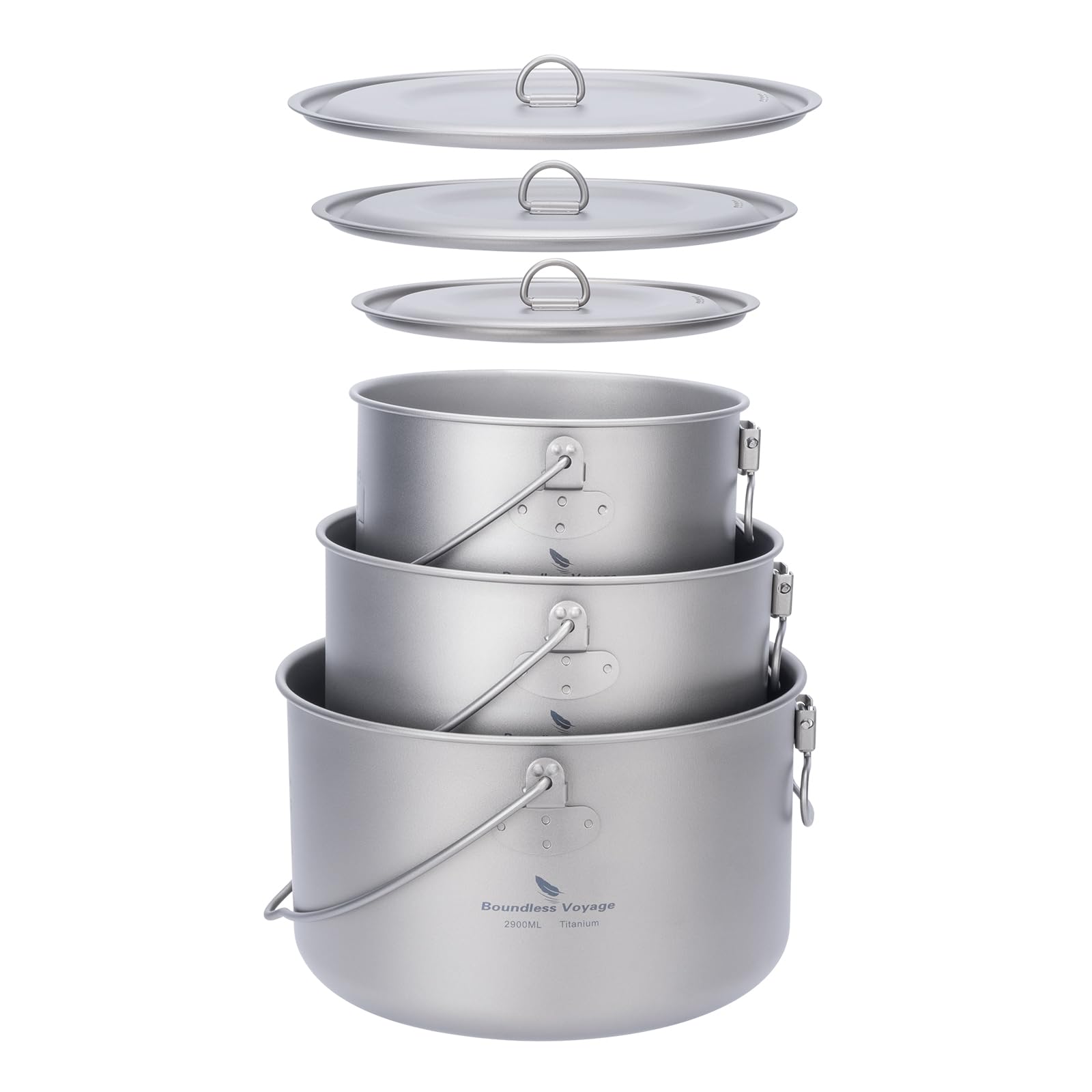 ibasingo 1300ml titanium pot with lid for solo camping meals