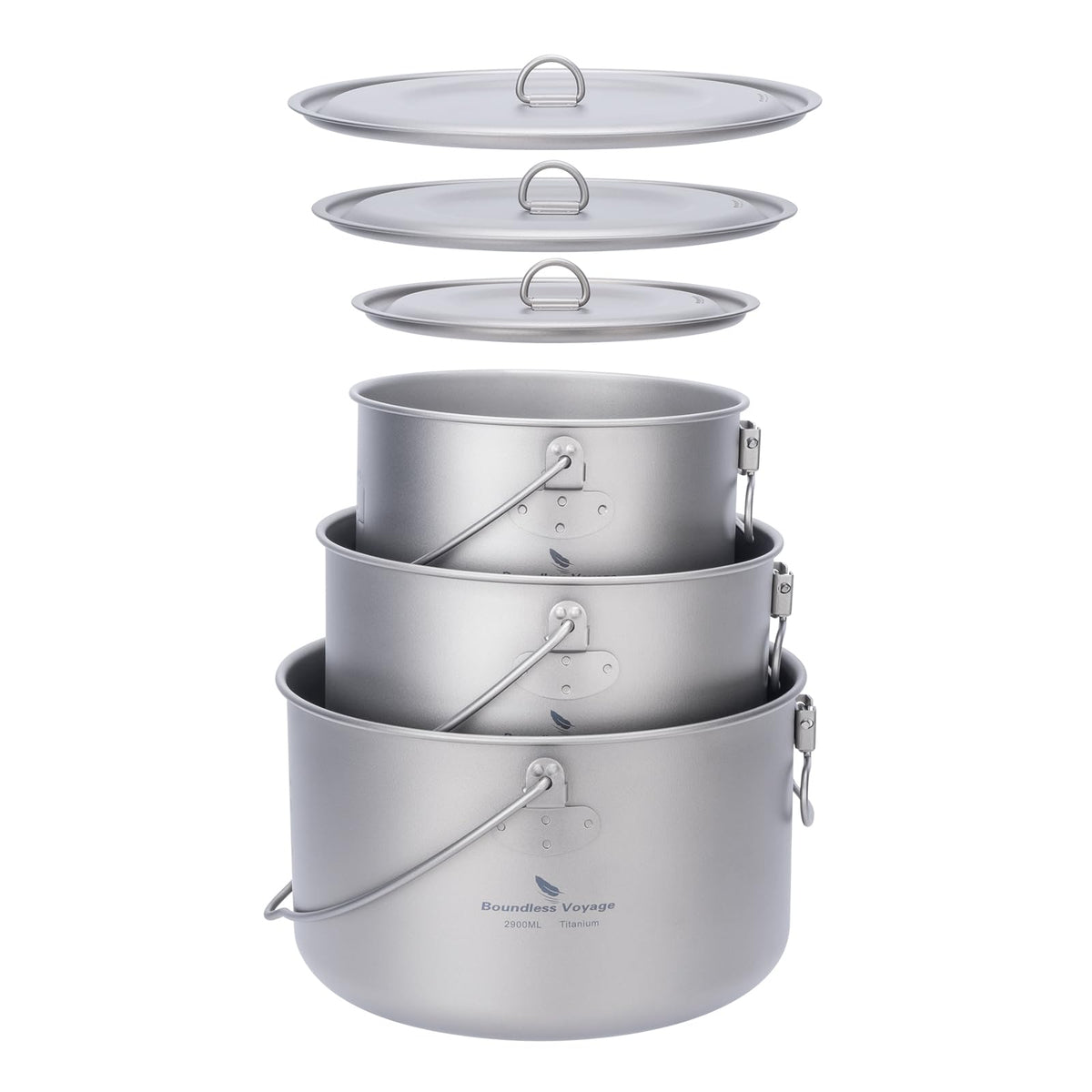ibasingo 1300ml titanium pot with lid for solo camping meals