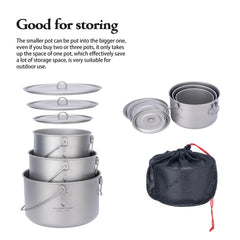 ibasingo 2900ml titanium pot with lid for 2–3 people