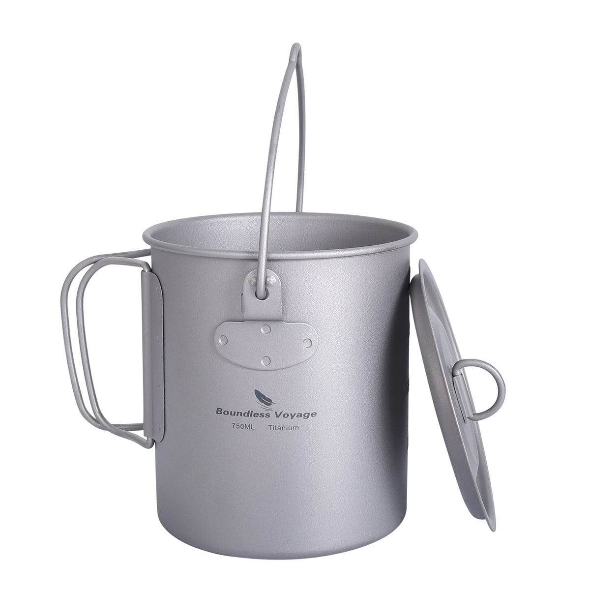 iBasingo 750ml titanium cup with lid for outdoor coffee on the trail