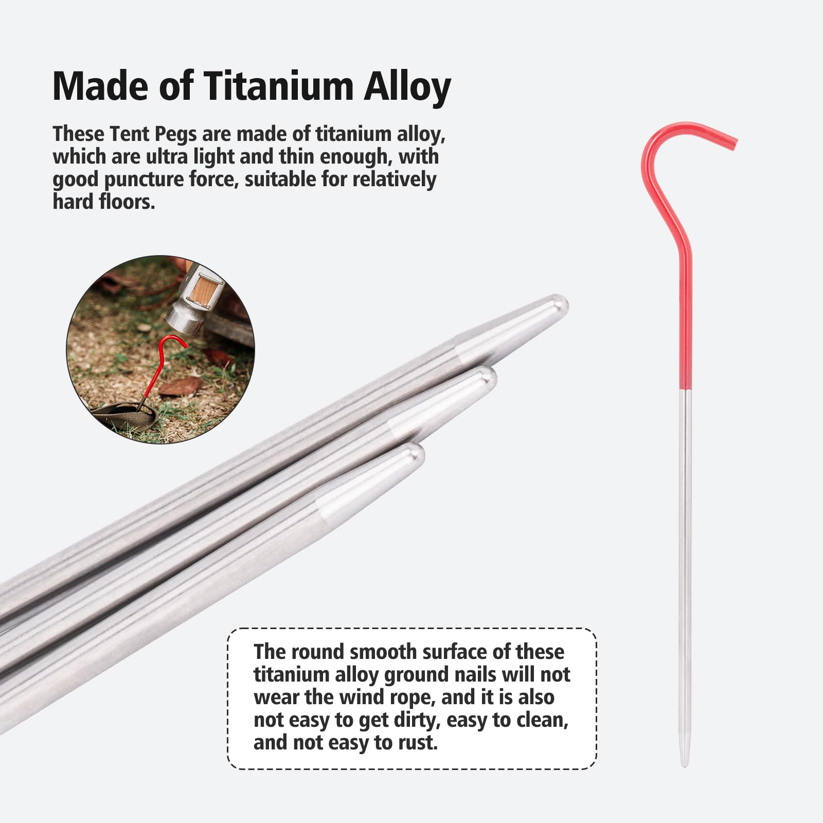 iBasingo eight-pack tent stakes ideal for quick, reliable campsite setup