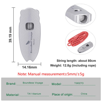 iBasingo anti-corrosion TA1 titanium whistle resists rust in tough outdoor conditions.