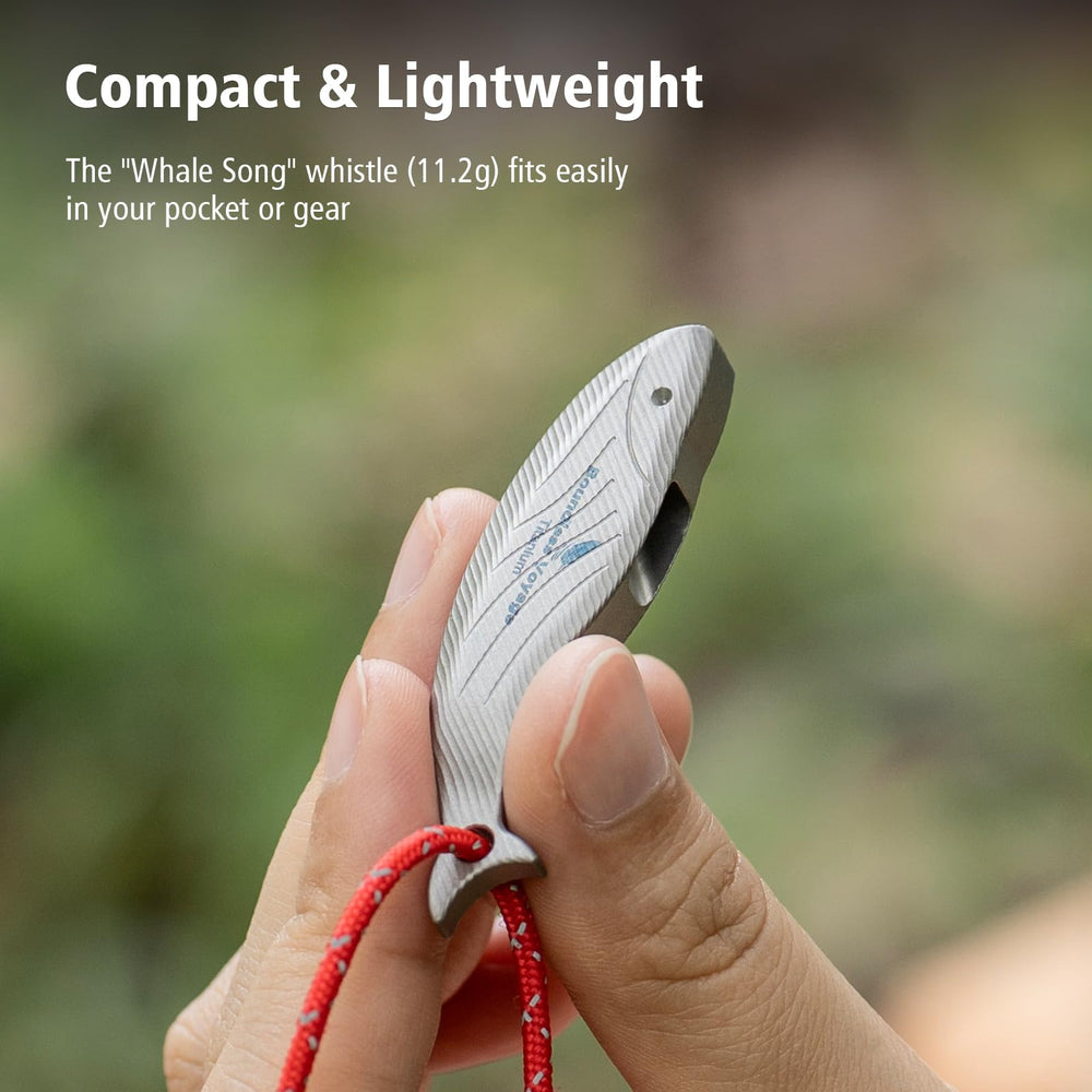 iBasingo saltwater-ready whistle with anti-corrosion titanium body.