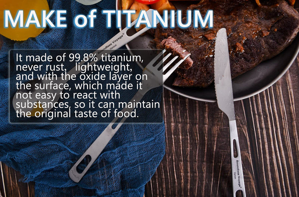 iBasingo titanium fork, rust-resistant for rugged outdoors.