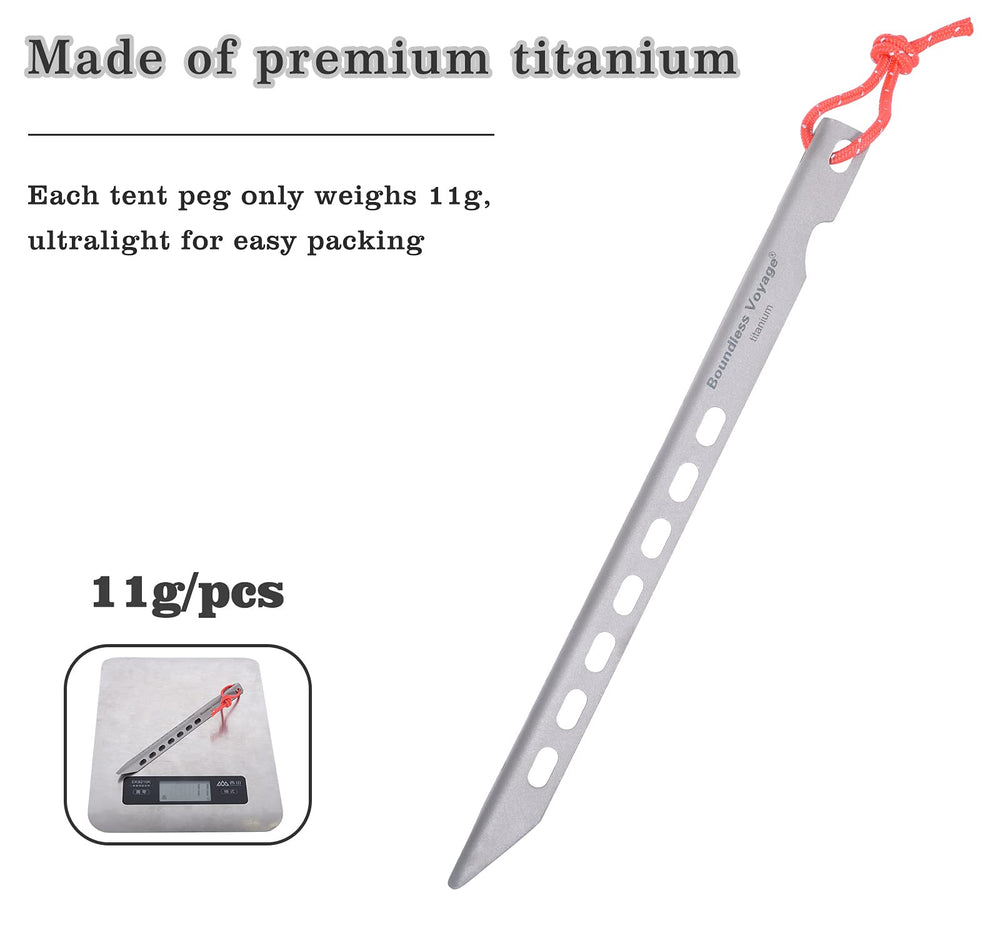 iBasingo corrosion-resistant titanium stakes for long-lasting performance in rugged terrains.