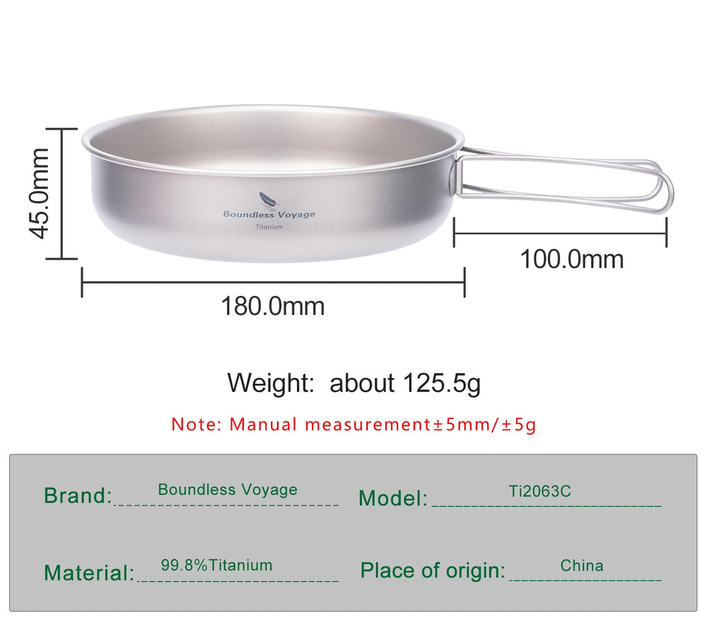 iBasingo foldable-handle titanium skillet ready for packable backpacking meals.