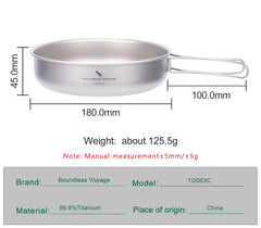 iBasingo foldable-handle titanium skillet ready for packable backpacking meals.