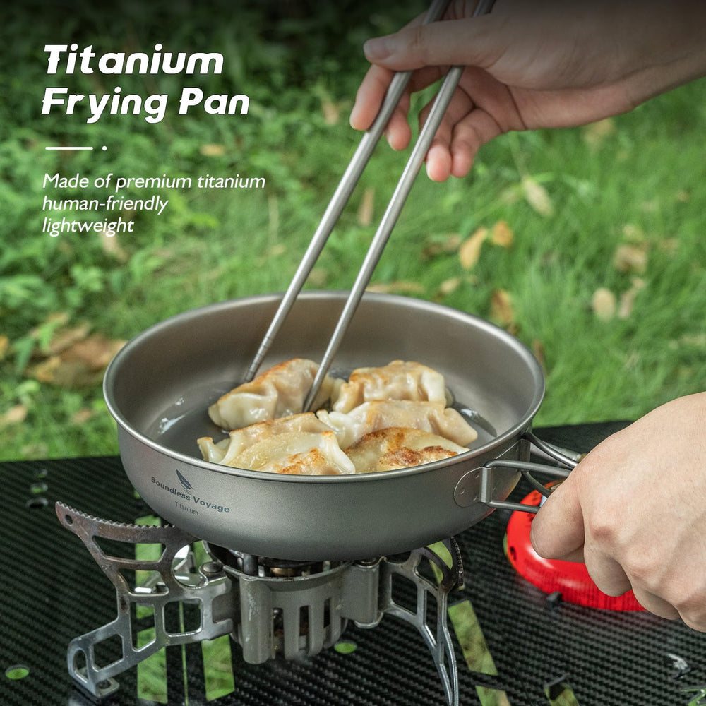 iBasingo heat-conduction pan offers quick heating for efficient campsite meals.