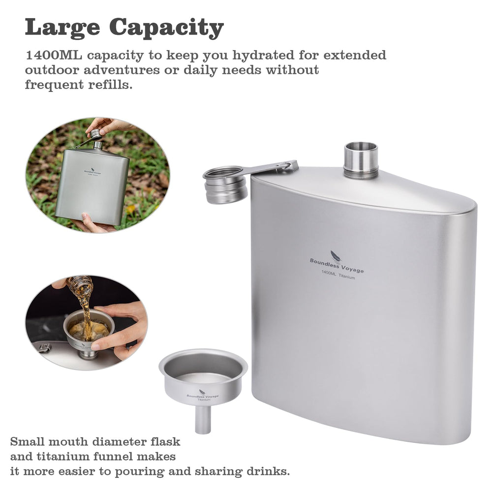 iBasingo Lightweight titanium flask weighs 259g for easy carry.