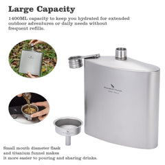 iBasingo Lightweight titanium flask weighs 259g for easy carry.