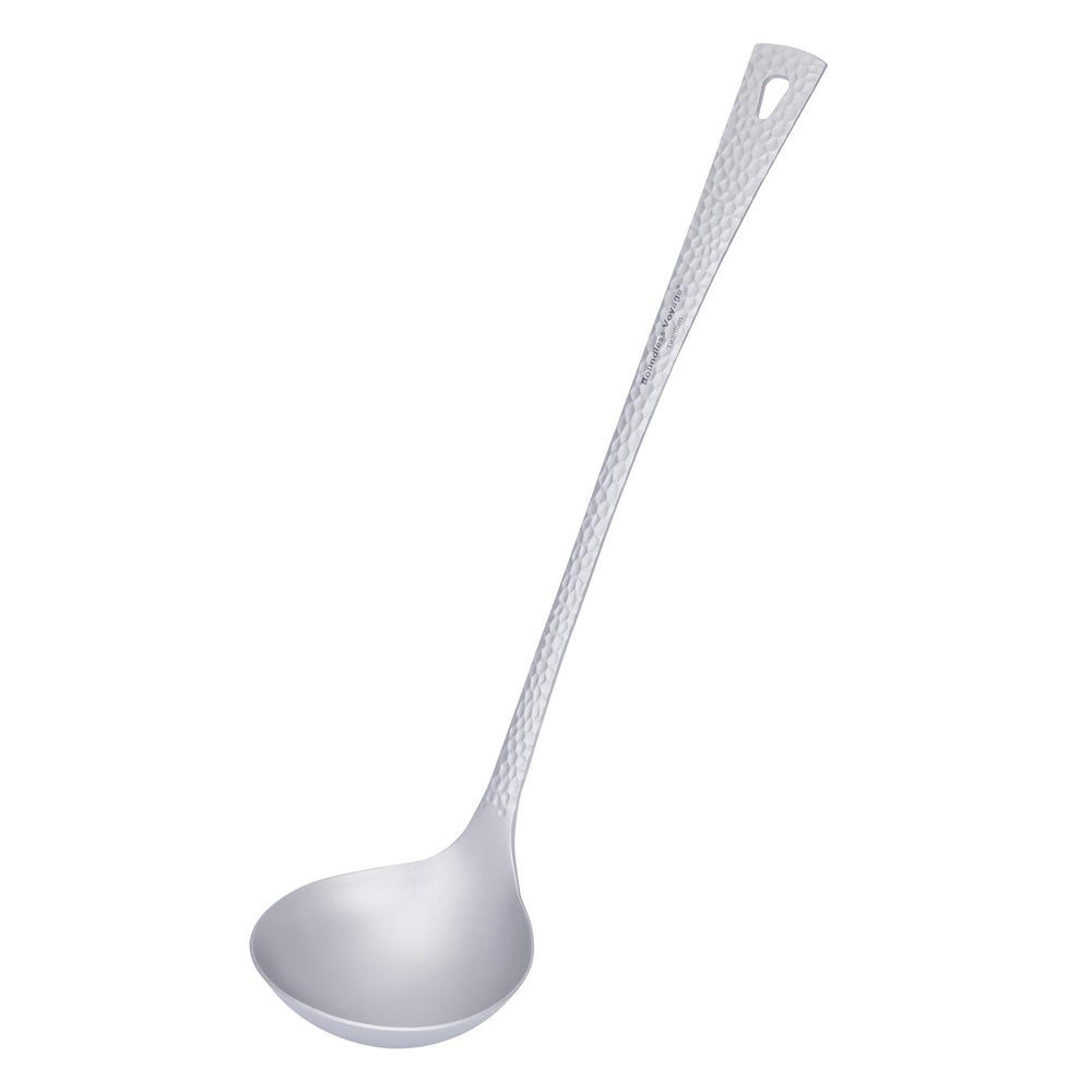 iBasingo Ti1062T long handle ladle front view for easy serving.
