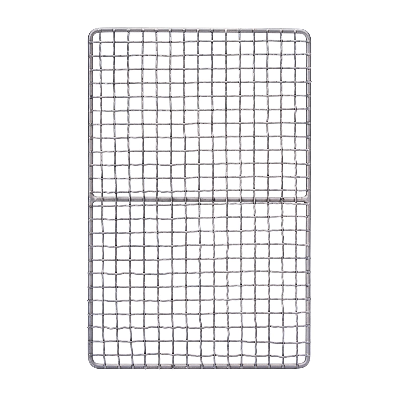 iBasingo mini outdoor titanium grill mesh top view for easy camp cooking