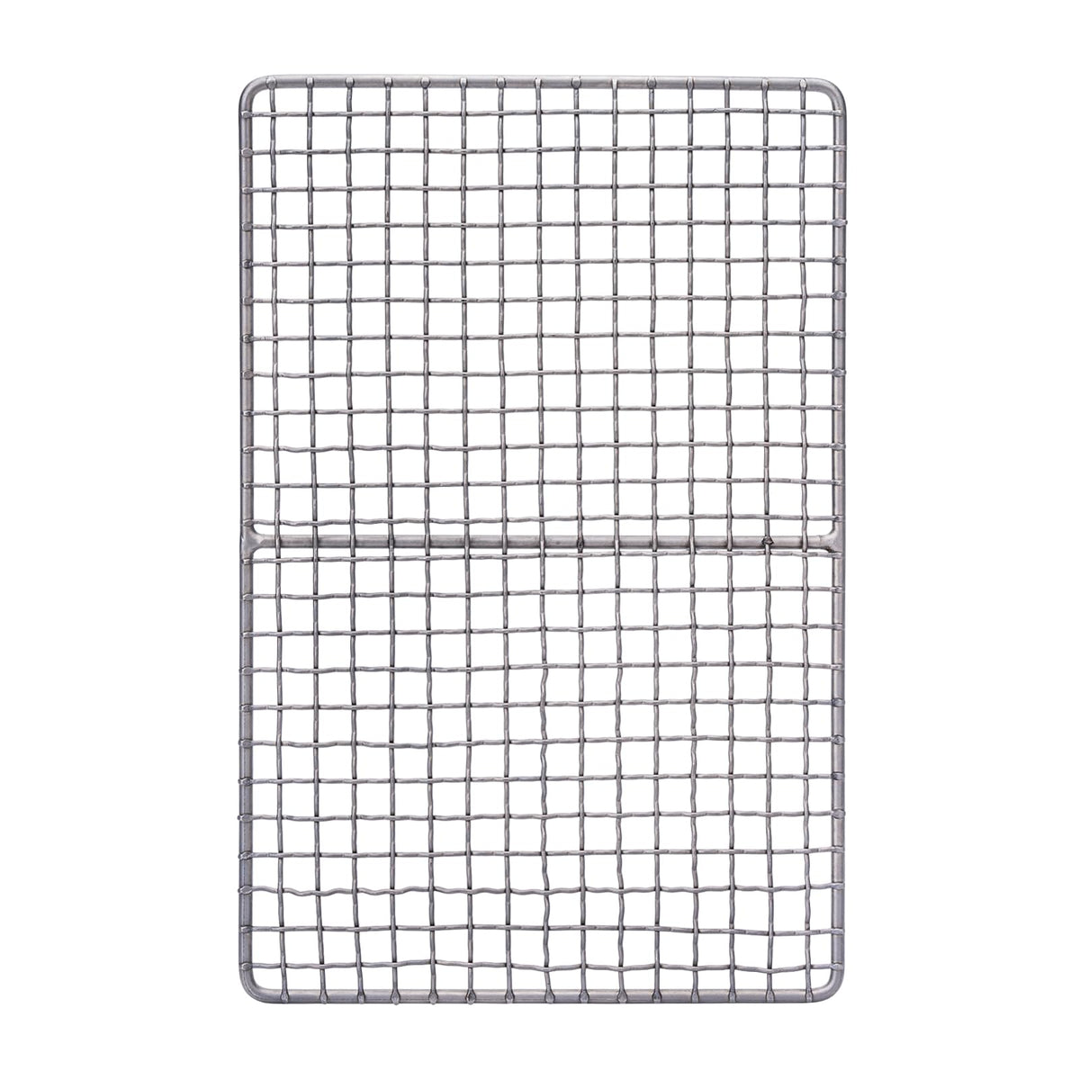 iBasingo mini outdoor titanium grill mesh top view for easy camp cooking