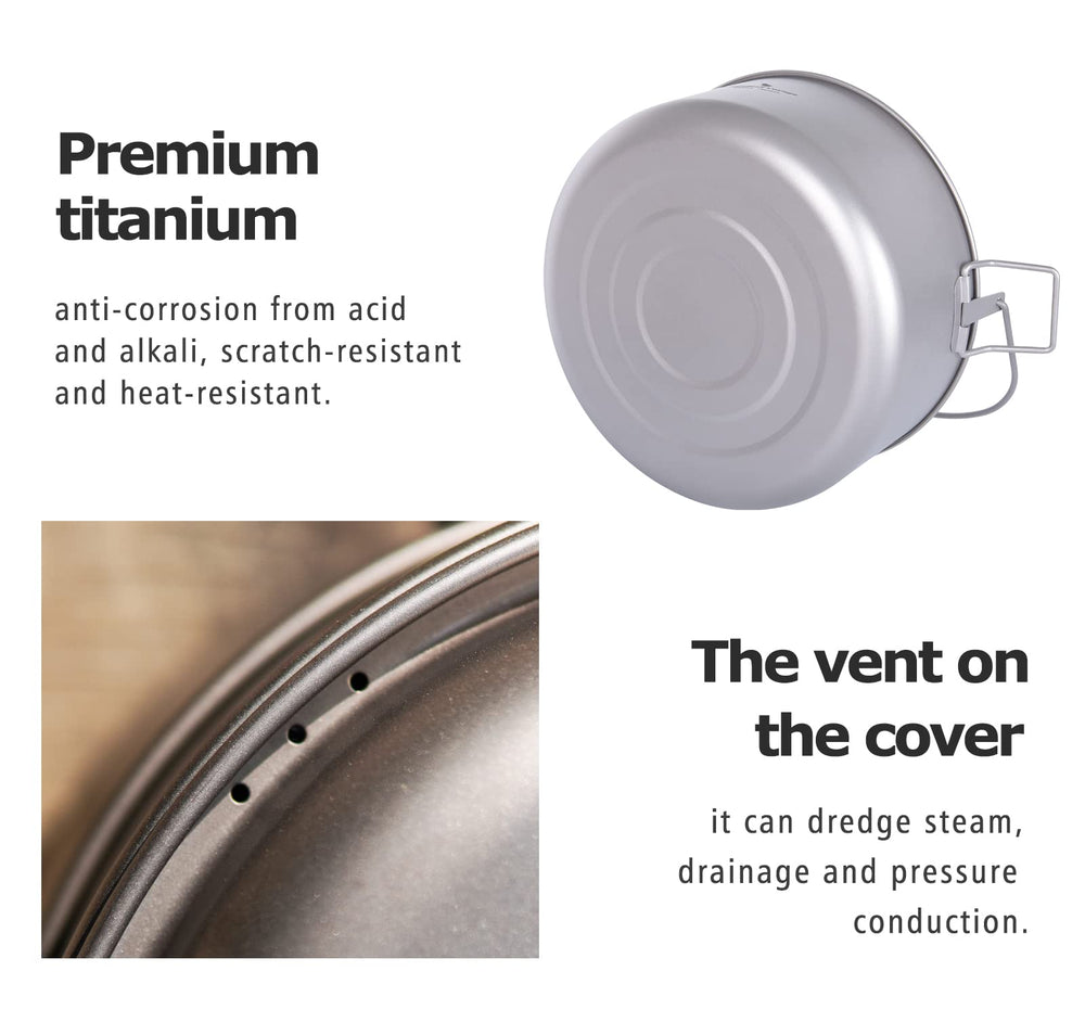ibasingo mesh bag included to carry titanium cookware outdoors