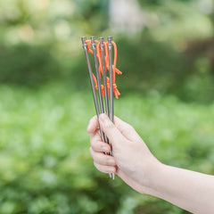 iBasingo pointed end titanium stake penetrates hard ground
