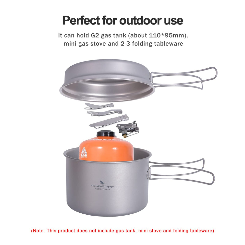 iBasingo pot and pan resting in mesh storage bag for easy transport