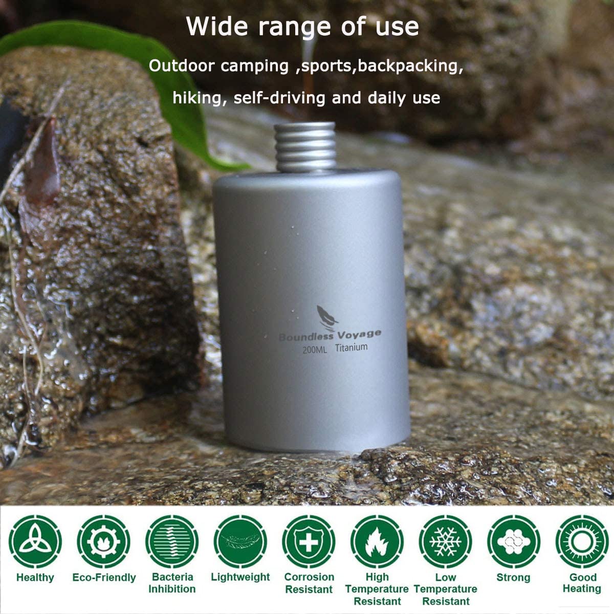 iBasingo reusable rust free titanium flagon