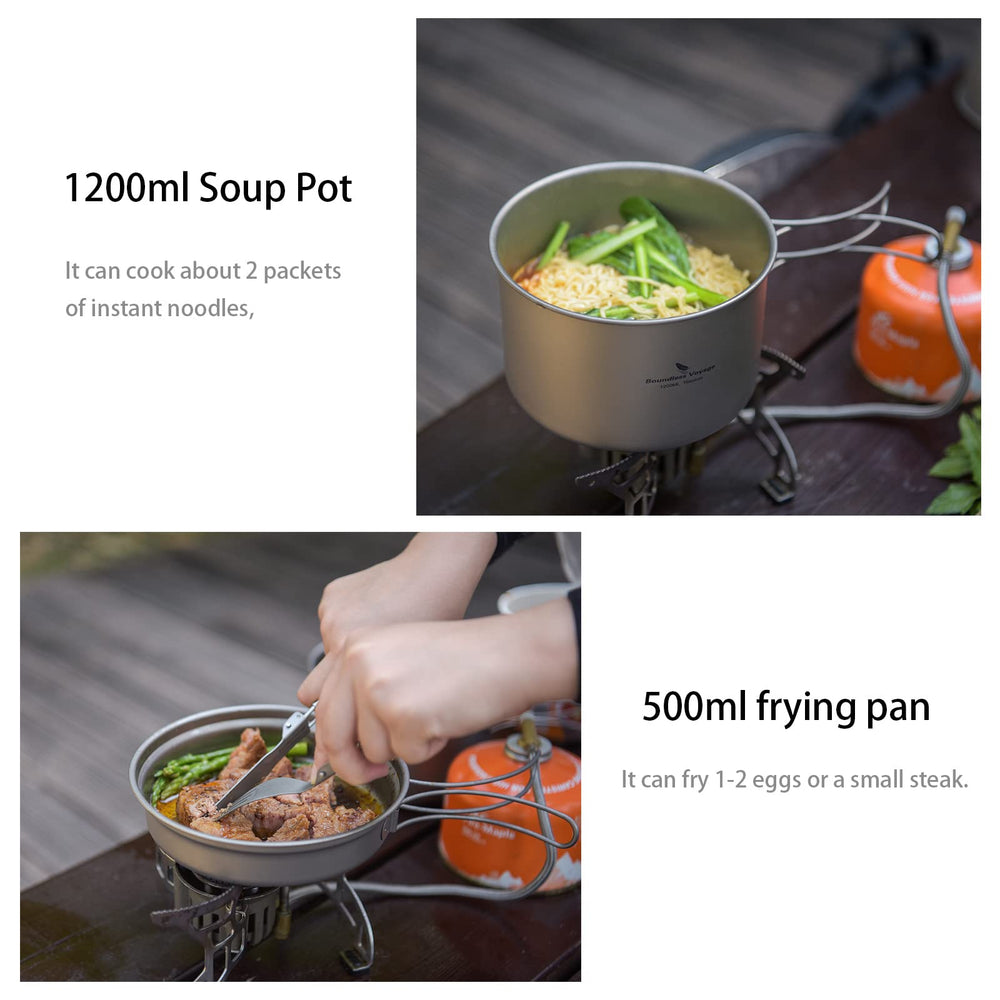 iBasingo solo hiker-friendly kit supports stove or campfire cooking