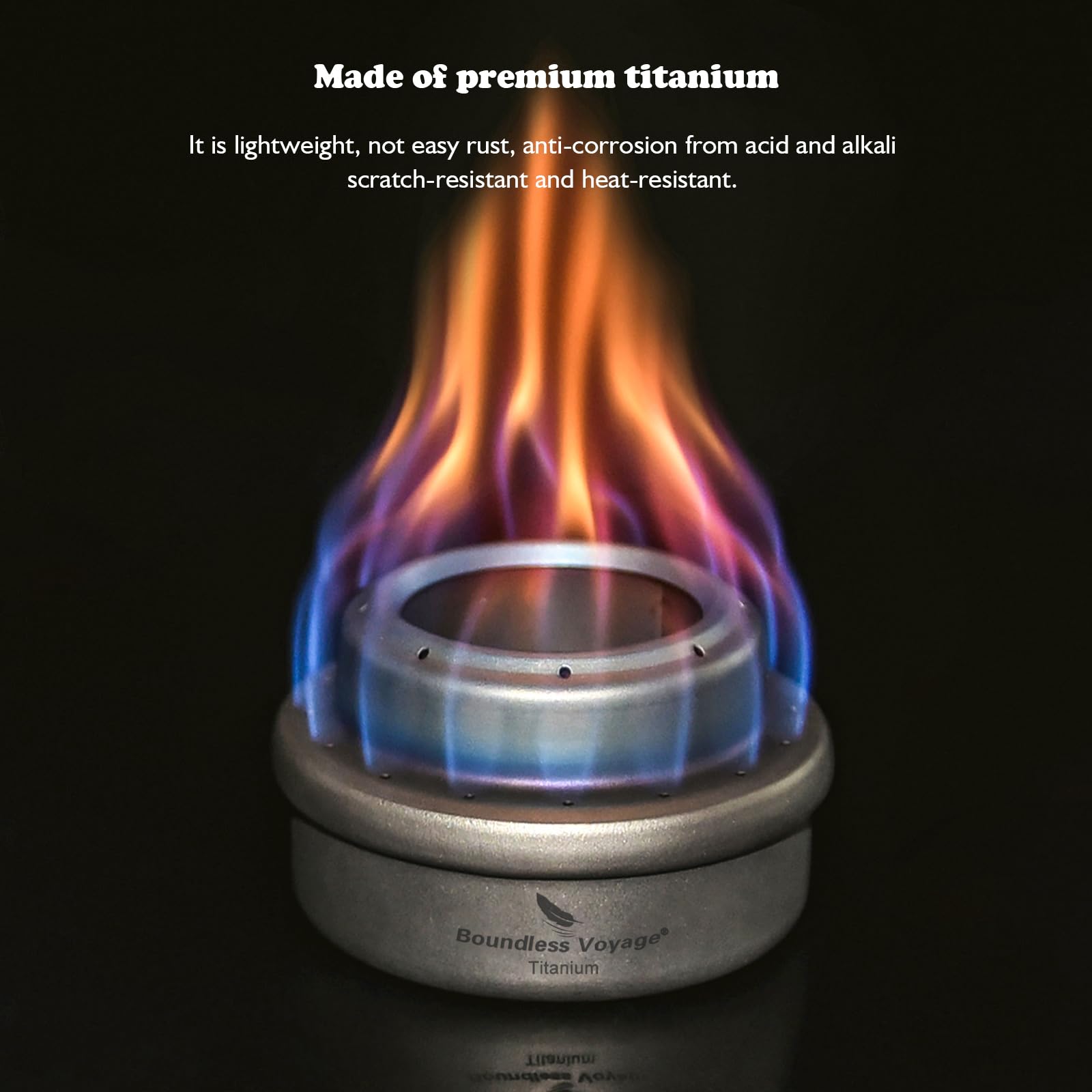 iBasingo stove durable titanium construction withstands outdoor conditions
