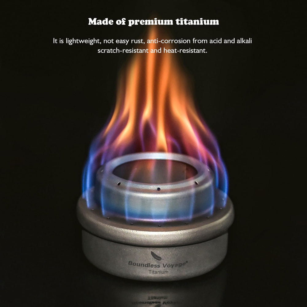 iBasingo stove durable titanium construction withstands outdoor conditions