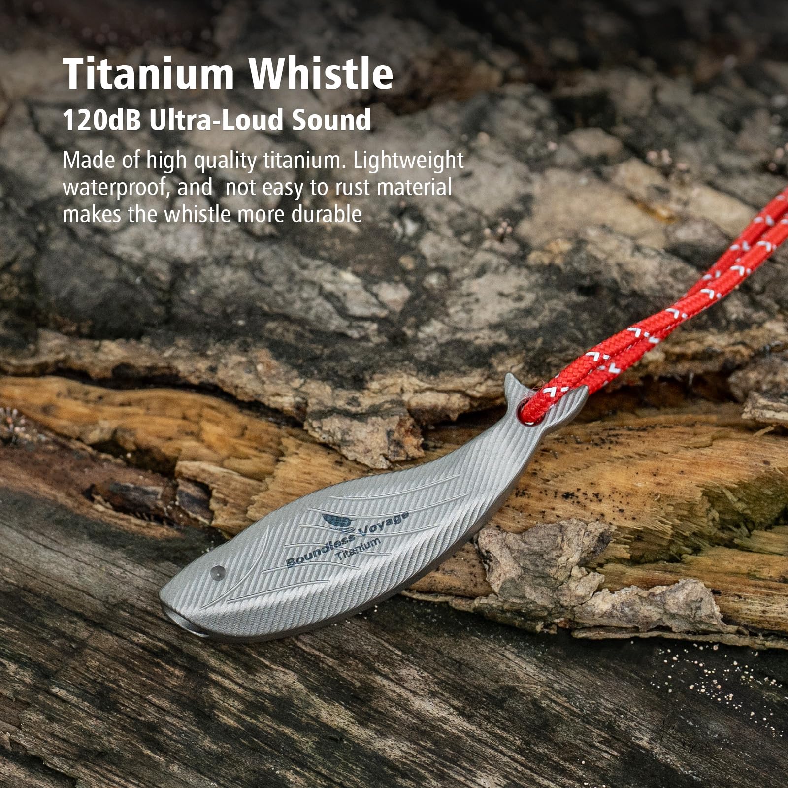 iBasingo corrosion-resistant TA1 titanium whistle works in wet conditions.