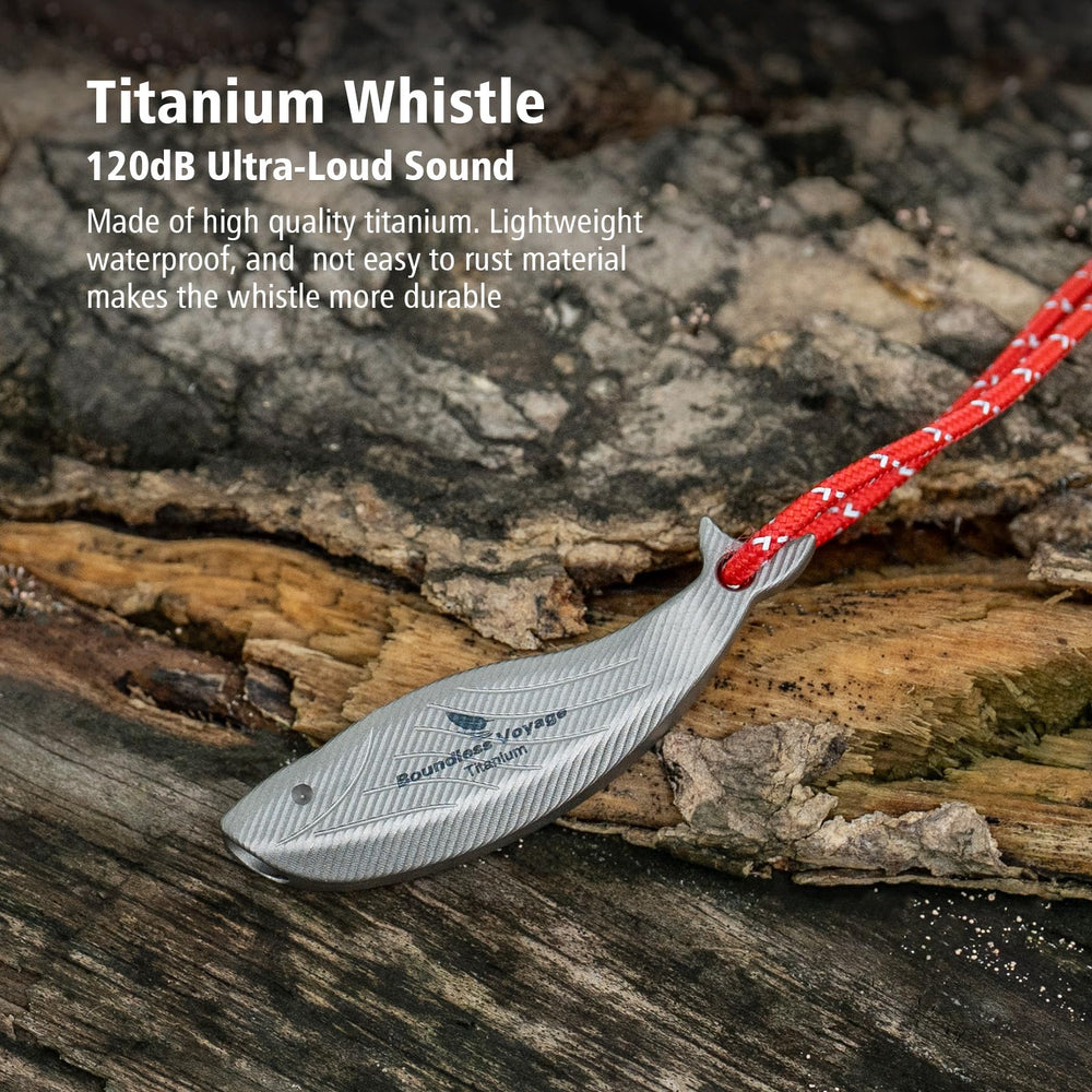 iBasingo corrosion-resistant TA1 titanium whistle works in wet conditions.