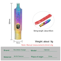 iBasingo Ti9015O heat-anodized silver finish whistle with lasting color and corrosion resistance