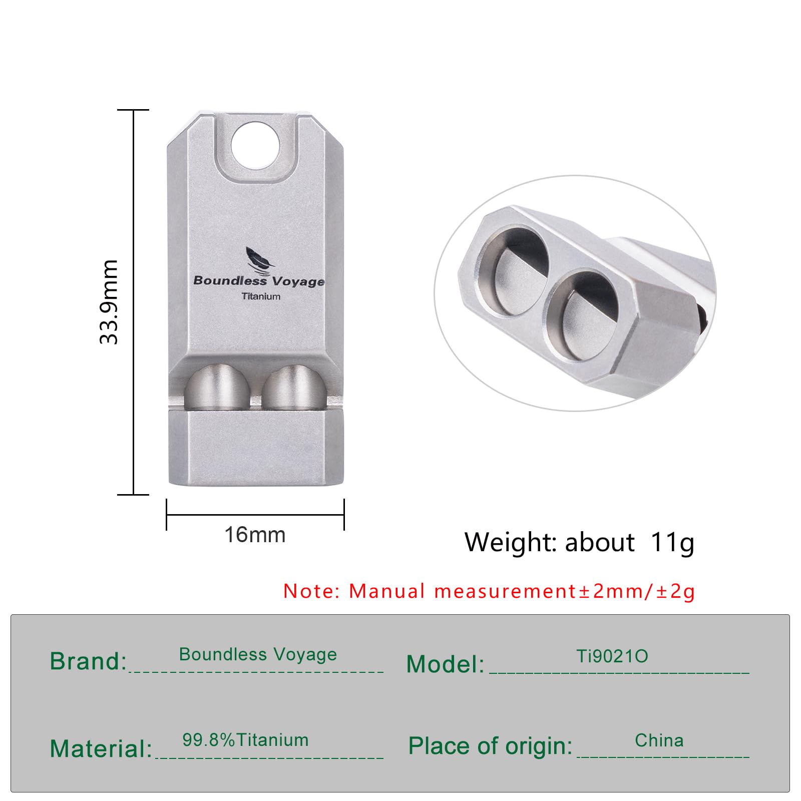 iBasingo Ti9021O whistle emits 120 dB for far-reaching alerts