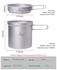 iBasingo titanium 900ml pot for lightweight nesting and backpacking use