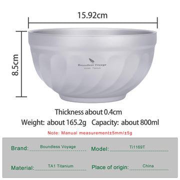 iBasingo double-wall titanium bowl anti-scold design for hot meals