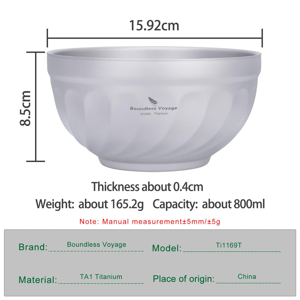 iBasingo double-wall titanium bowl anti-scold design for hot meals