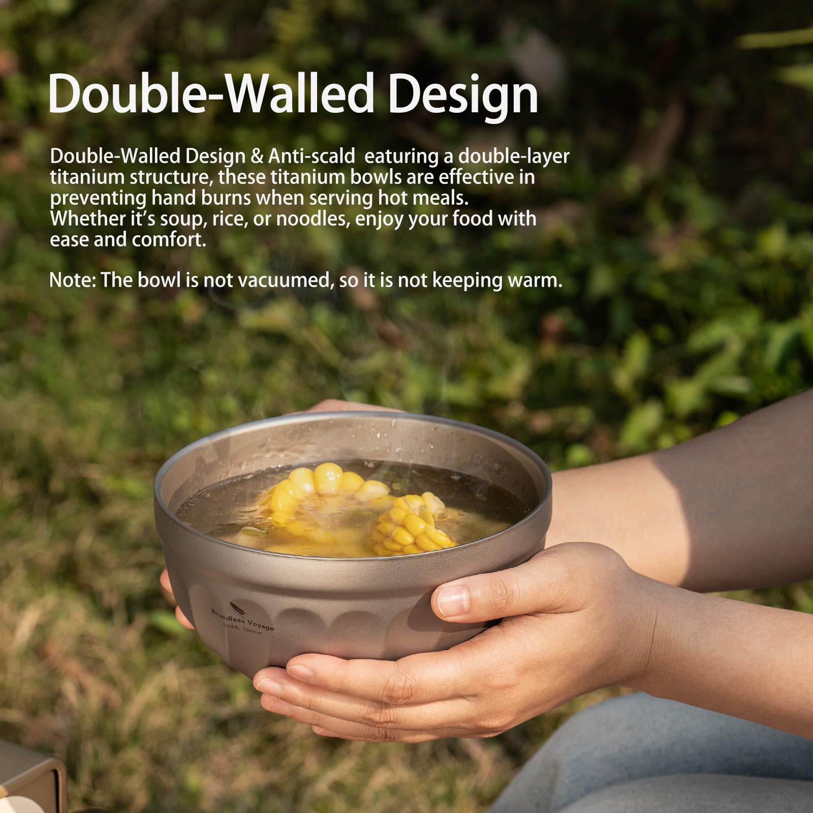 iBasingo embossed magnolia texture on titanium bowl adds grip and style