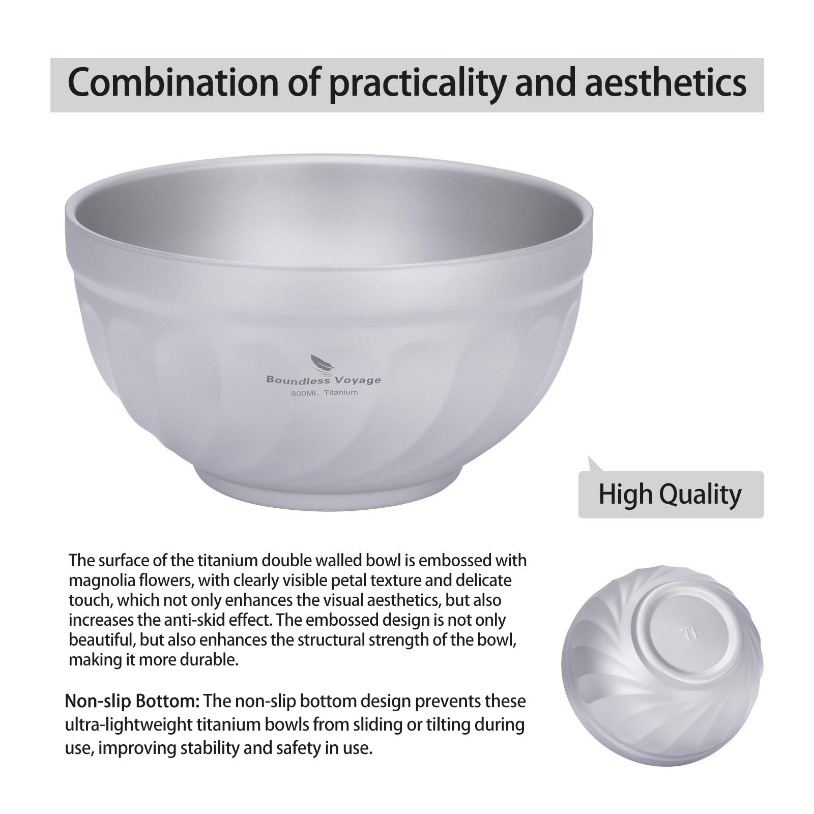 iBasingo titanium bowl stackable design saves space in bags