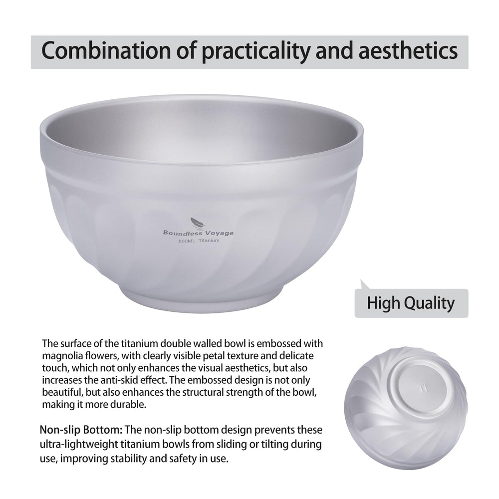 iBasingo titanium bowl stackable design saves space in bags